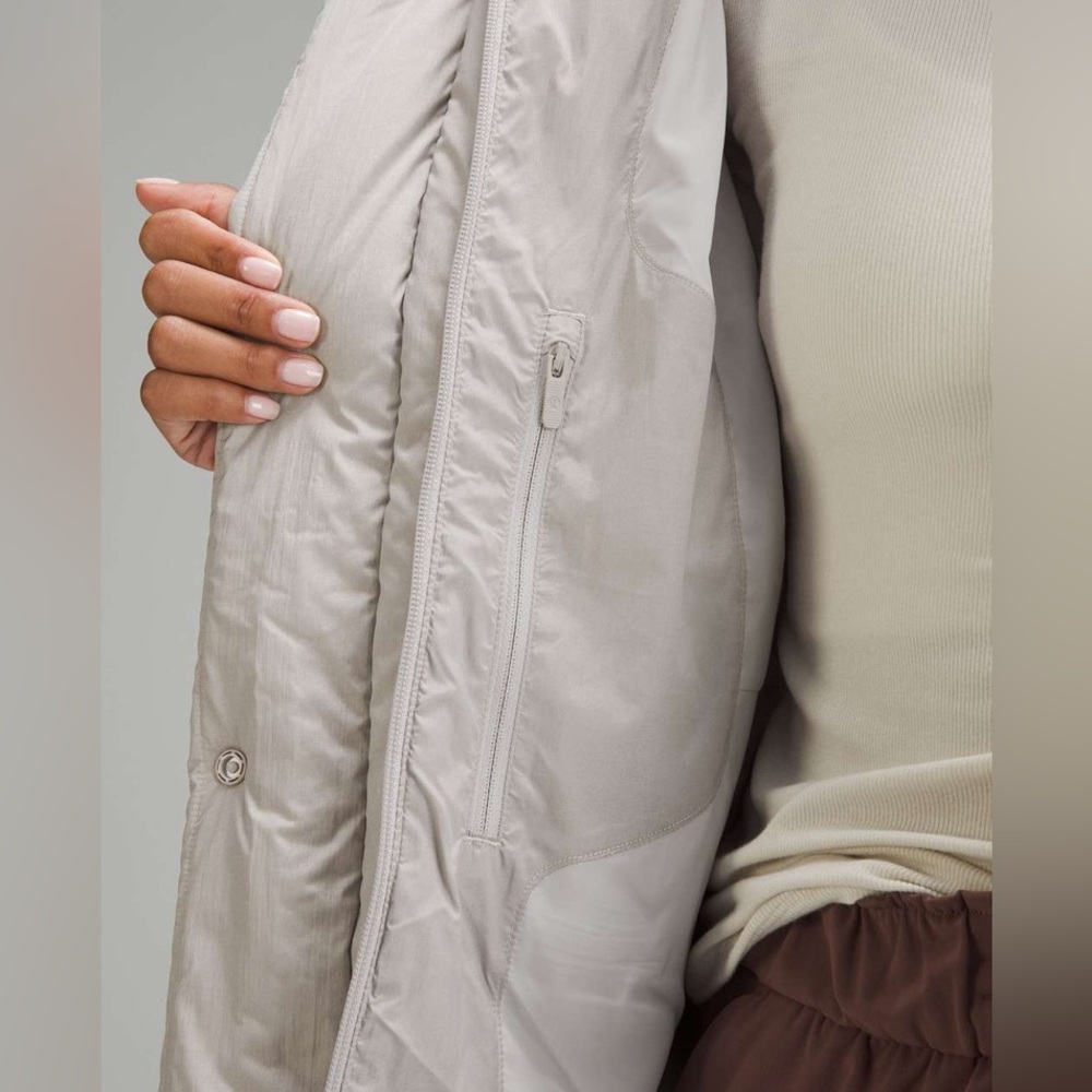 NWOT Lululemon Wunder Puff Jacket Heathered Natural Ivory - Picture 3 of 13